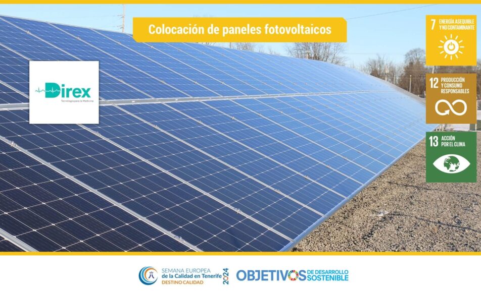 Colocación de paneles fotovoltaicos. ODS: 7, 12, 13. Direx S.L.